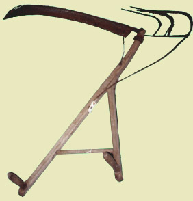 scythe with cradle fitted