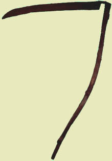 Curved-sned scythe or ley