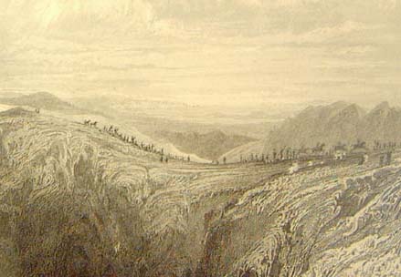 Thomas Allom's print of a horse race on the summit of High Street. Printed 1835.