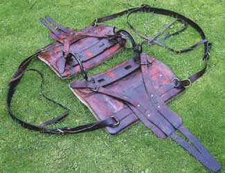overhead view of 20th C military pack saddle