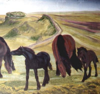 Hadrian's wall with Celtic type mares and foals